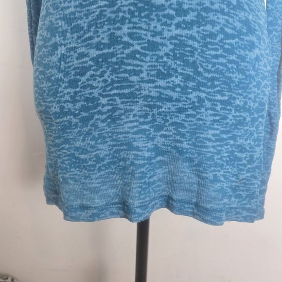 Vintage Y2K Miley Cyrus Max Azria Top Junior XL Animal Print Teal Burn Out - Picture 2 of 10
